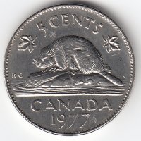 Канада 5 центов 1977 год