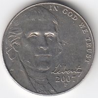 США 5 центов 2007 год (P)