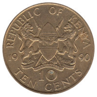 Кения 10 центов 1990 год