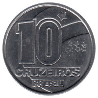 Бразилия 10 крузейро 1991 год