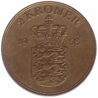 Дания 2 кроны 1958 год