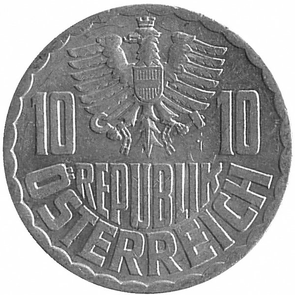 Австрия 10 грошей 1966 год