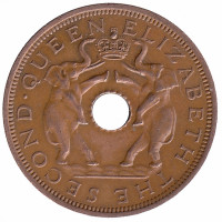 Родезия и Ньясаленд 1 пенни 1962 год (aUNC)