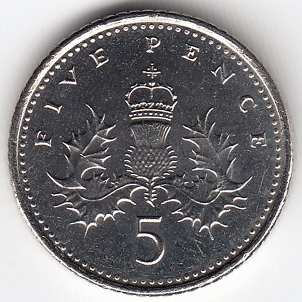 Великобритания 5 пенсов 2000 год