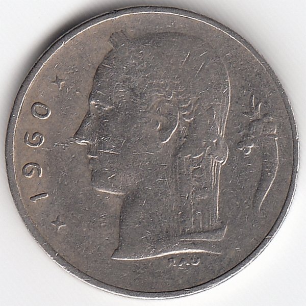 Бельгия (Belgie) 1 франк 1960 год