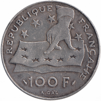 Франция 100 франков 1991 год (Рене Декард)