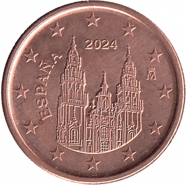 Испания 1 евроцент 2024 год