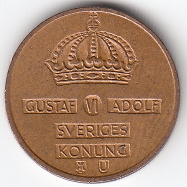 Швеция 1 эре 1970 год