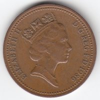 Великобритания 1 пенни 1986 год