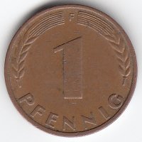 ФРГ 1 пфенниг 1970 год (F)