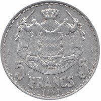 Монако 5 франков 1945 год