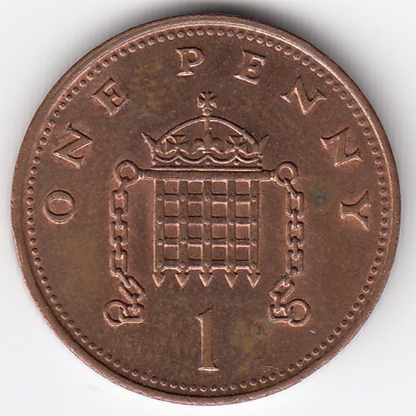 Великобритания 1 пенни 1987 год