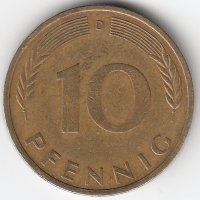 ФРГ 10 пфеннигов 1973 год (D)