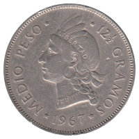 Доминиканская Республика 1/2 песо 1967 год