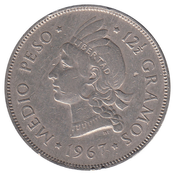 Доминиканская Республика 1/2 песо 1967 год