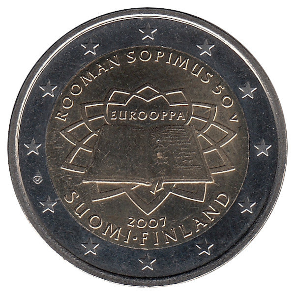 Финляндия 2 евро 2007 год Римский договор (UNC)