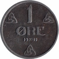 Норвегия 1 эре 1941 год (железо)