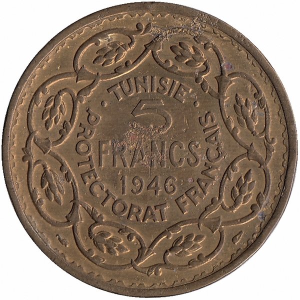 Тунис 5 франков 1946 год