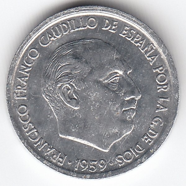 Испания 10 сентимо 1959 год