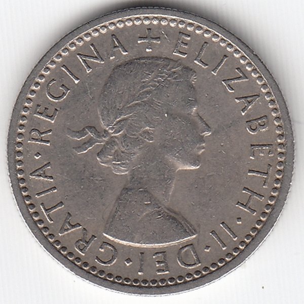 Великобритания 6 пенсов 1957 год