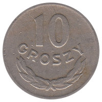 Польша 10 грошей 1949 год (никель)