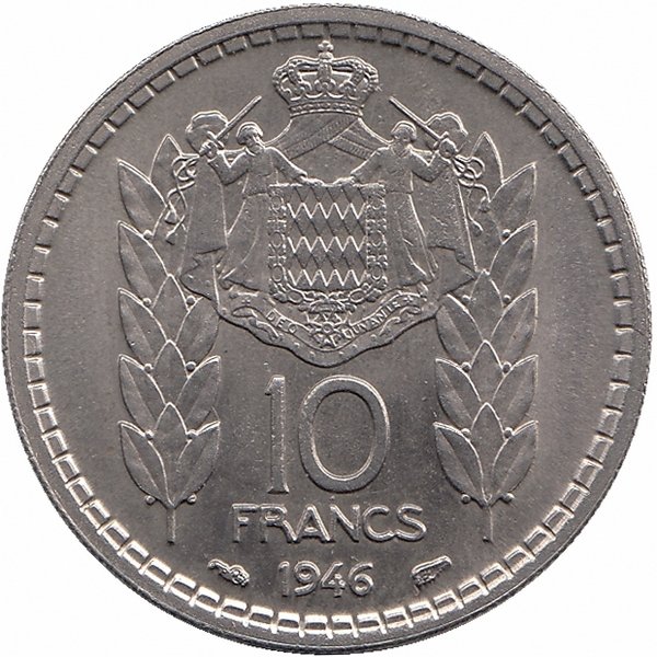 Монако 10 франков 1946 год (UNC)