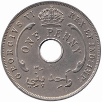 Британская Западная Африка 1 пенни 1937 год (H)