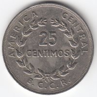 Коста-Рика 25 сентимо 1974 год