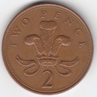 Великобритания 2 пенса 1993 год