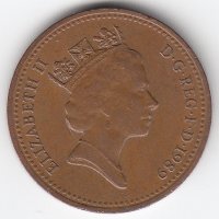 Великобритания 1 пенни 1989 год