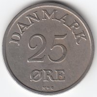 Дания 25 эре 1954 год