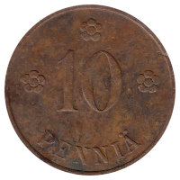 Финляндия 10 пенни 1938 год