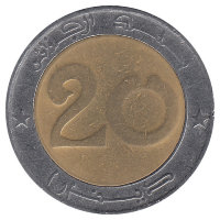 Алжир 20 динаров 1999 год