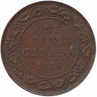 Канада 1 цент 1918 год