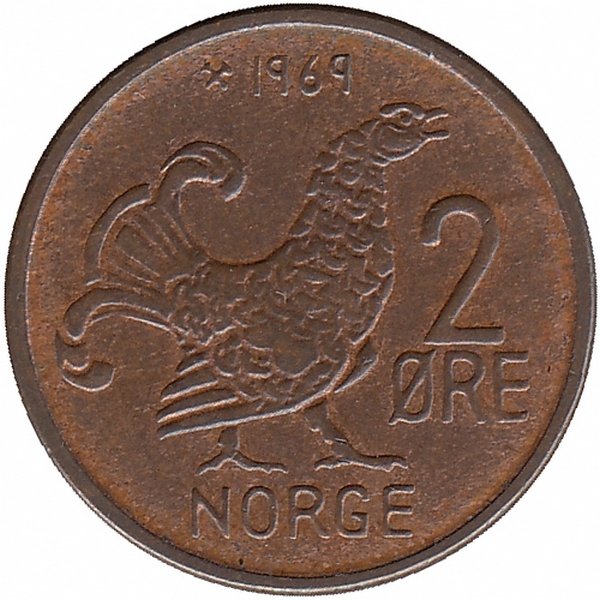 Норвегия 2 эре 1969 год (редкая!)