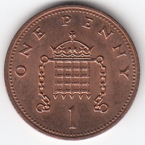 Великобритания 1 пенни 1990 год