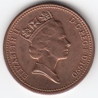 Великобритания 1 пенни 1990 год