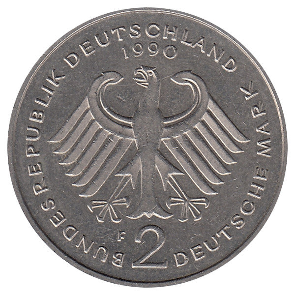 ФРГ 2 марки 1990 год (F)