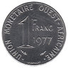 Западные Африканские штаты 1 франк 1977 год (UNC)