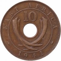 Британская Восточная Африка 10 центов 1941 год «I»