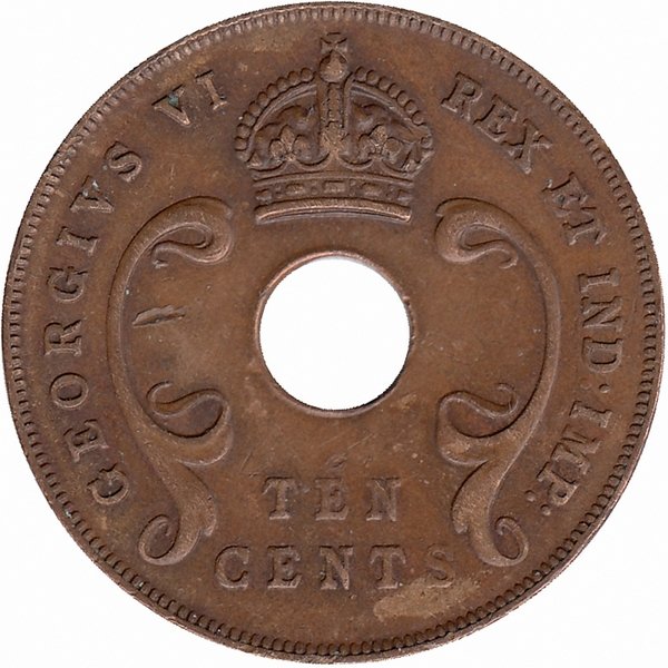 Британская Восточная Африка 10 центов 1941 год «I»