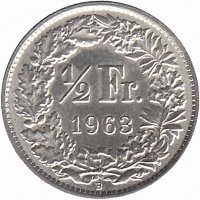 Швейцария 1/2 франка 1963 год