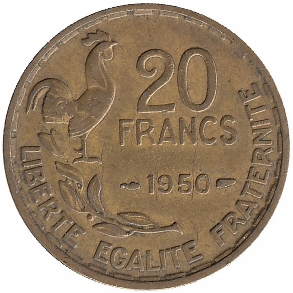 Франция 20 франков 1950 год «GEORGES GUIRAUD»