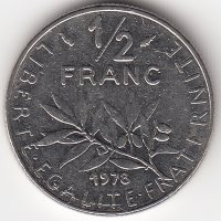 Франция 1/2 франка 1978 год