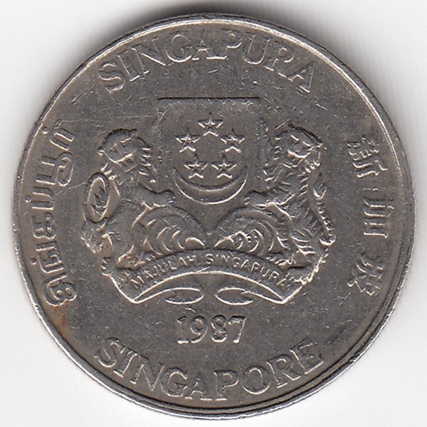 Сингапур 20 центов 1987 год