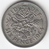 Великобритания 6 пенсов 1964 год