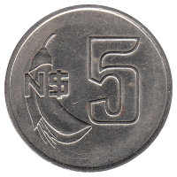 Уругвай 5 новых песо 1980 год