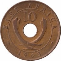 Британская Восточная Африка 10 центов 1943 год