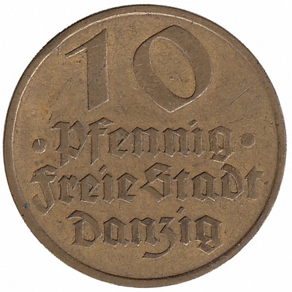 Данциг 10 пфеннигов 1932 год