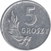 Польша 5 грошей 1949 год